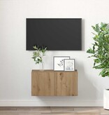 VidaXL Tv-meubelset Wandgemonteerd Bruin 60 x 30 x 30 cm Bewerkt hout