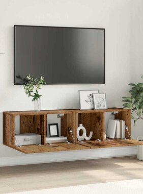 VidaXL Tv-meubelset 2 pcs Multikleur 60 x 30 x 30 cm Bewerkt hout