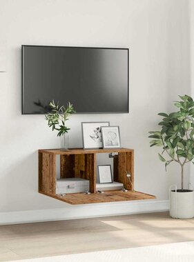 VidaXL Tv-meubelset Wandgemonteerd Bruin 60 x 30 x 30 cm Bewerkt hout