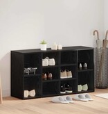 VidaXL Schoenenbank Zwart Eiken 103 x 30 x 54,5 cm Bewerkt hout