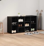VidaXL Schoenenbank Zwart Eiken 103 x 30 x 54,5 cm Bewerkt hout