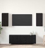 VidaXL Wand TV Kast 2 pcs Zwart Eiken 30,5 x 30 x 60 cm Bewerkt hout