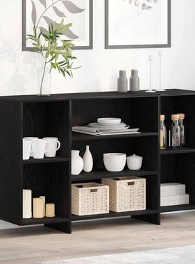 VidaXL Dressoir Zwart eiken 120 x 30 x 75 cm Bewerkt hout
