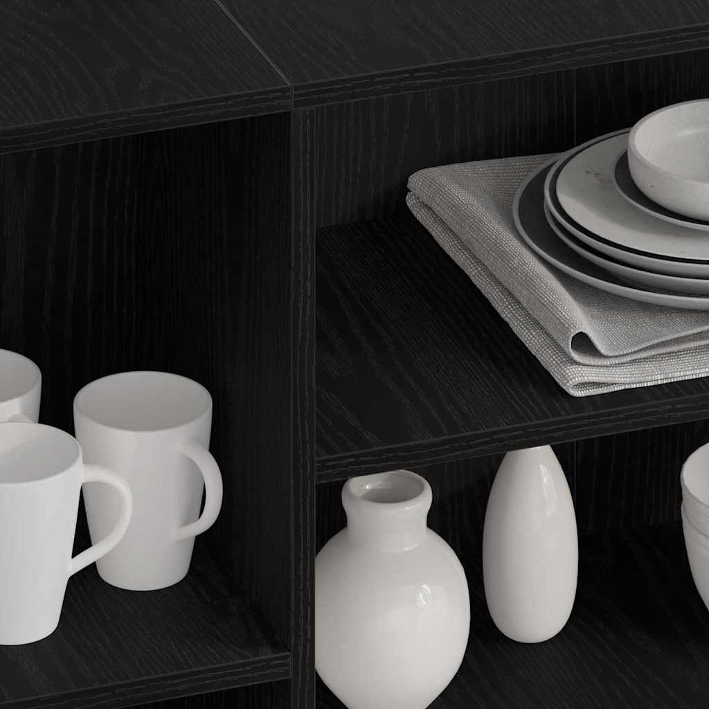 VidaXL Dressoir Zwart eiken 120 x 30 x 75 cm Bewerkt hout