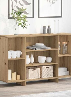 VidaXL Dressoir artisanaal eikenkleurig 120 x 30 x 75 cm Bewerkt hout
