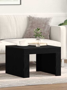 VidaXL Salontafel Zwart Eiken 50 x 50 x 35 cm Bewerkt hout