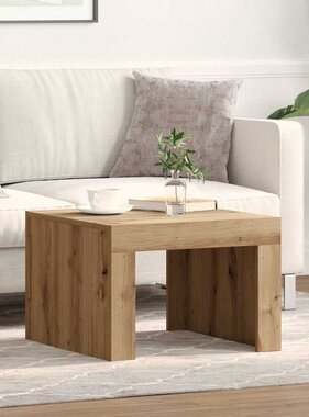 VidaXL Salontafel Artisan Eiken 50 x 50 x 35 cm Bewerkt hout