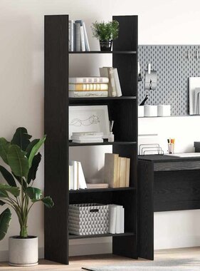 VidaXL Boekenkast Zwart eiken 60 x 35 x 180 cm Bewerkt hout