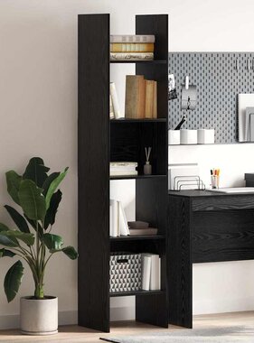 VidaXL Boekenkast Zwart eiken 40 x 35 x 180 cm Bewerkt hout