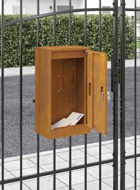 VidaXL Brievenbus Roestig 30 x 23 x 55 cm Cortenstaal