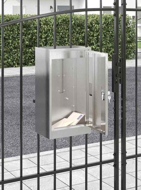 VidaXL Brievenbus Zwart 30 x 23 x 55 cm Roestvrij staal