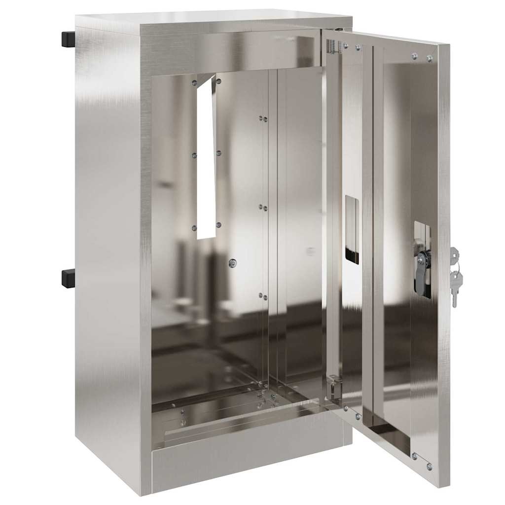 VidaXL Brievenbus Zwart 30 x 23 x 55 cm Roestvrij staal