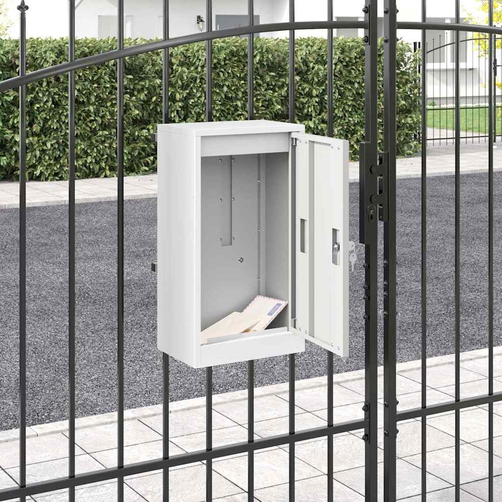 VidaXL Brievenbus Wit 30 x 23 x 55 cm Staal