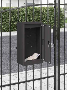 VidaXL Brievenbus Zwart 30 x 23 x 55 cm Staal