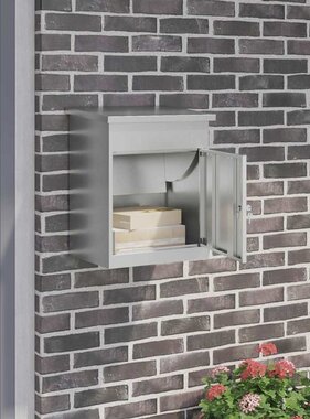 VidaXL Pakket inwerp box Zwart 44 x 35 x 59 cm Gegalvaniseerd staal