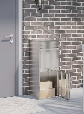 VidaXL Pakket inwerp box Zwart 41 x 38 x 103 cm Roestvrij staal