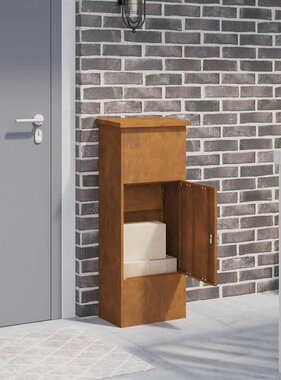 VidaXL Pakket inwerp box Roestig 44.5 x 29 x 110.5 cm Cortenstaal