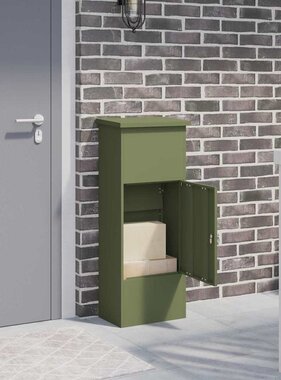 VidaXL Pakket inwerp box Olijfgroen 44.5 x 29 x 110.5 cm Staal