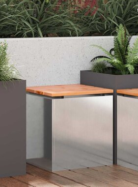 VidaXL Tuinbank Zilver 40 x 40 x 43 cm Roestvrij staal