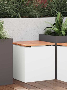 VidaXL Tuinbank Wit 40 x 40 x 43 cm Staal