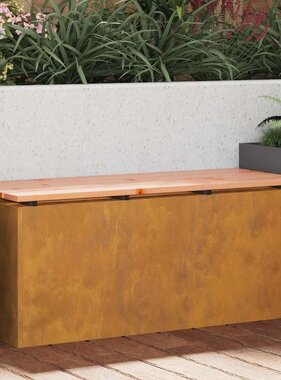 VidaXL Tuinbank Roestig 100 x 40 x 43 cm Cortenstaal