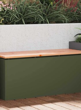 VidaXL Tuinbank Olijfgroen 100 x 40 x 43 cm Staal