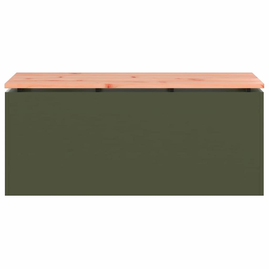 VidaXL Tuinbank Olijfgroen 100 x 40 x 43 cm Staal