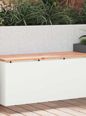 VidaXL Tuinbank Wit 100 x 40 x 43 cm Staal