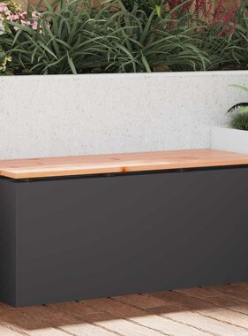 VidaXL Tuinbank Zwart 100 x 40 x 43 cm Staal