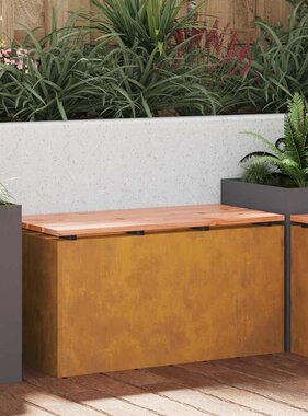 VidaXL Tuinbank Roestig 80 x 40 x 43 cm Cortenstaal