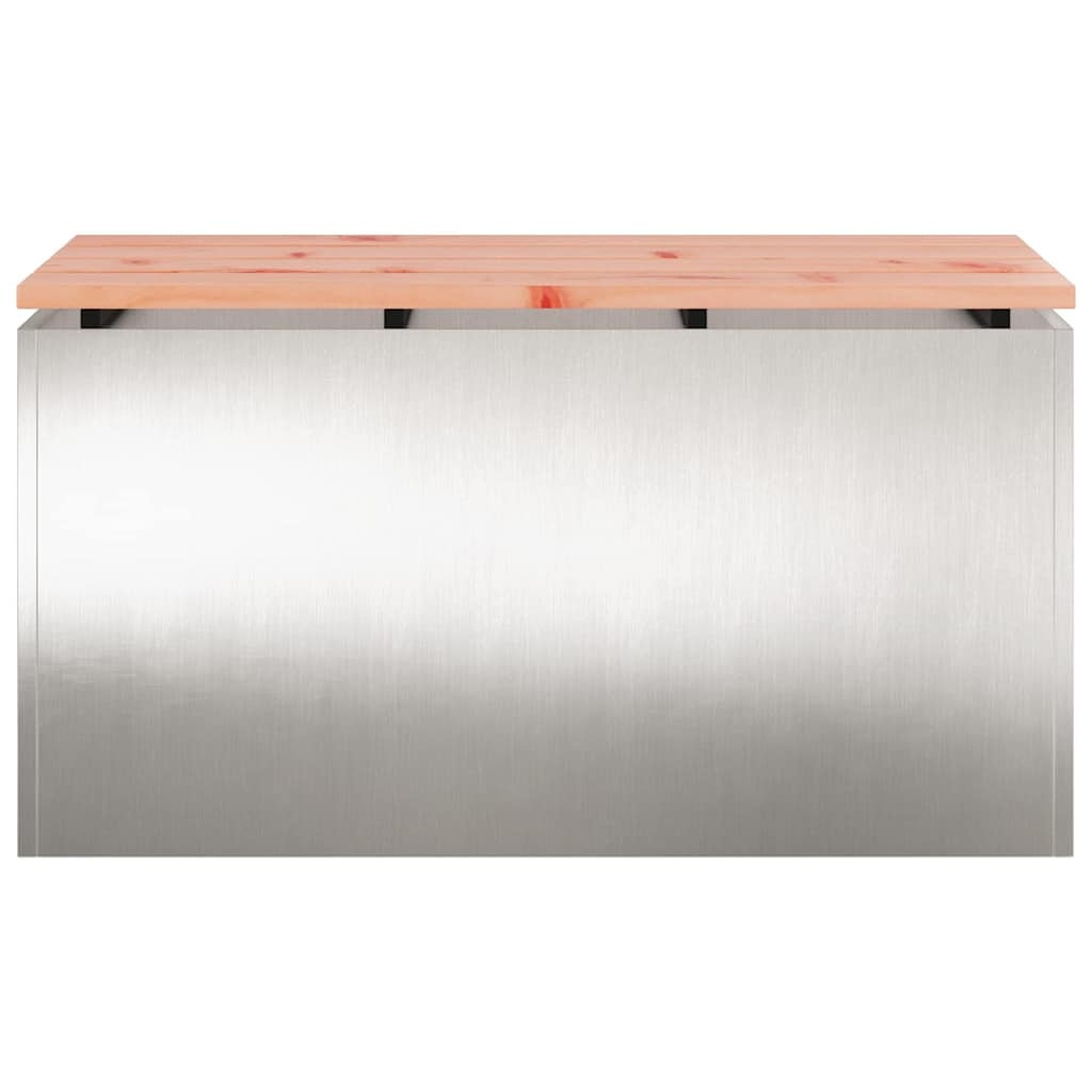 VidaXL Tuinbank Zilver 80 x 40 x 43 cm Roestvrij staal