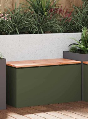 VidaXL Tuinbank Olijfgroen 80 x 40 x 43 cm Staal