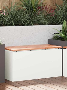 VidaXL Tuinbank Wit 80 x 40 x 43 cm Staal