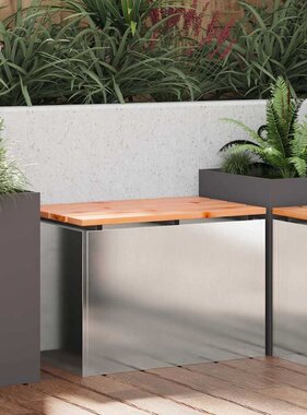 VidaXL Tuinbank Zilver 60 x 40 x 43 cm Roestvrij staal