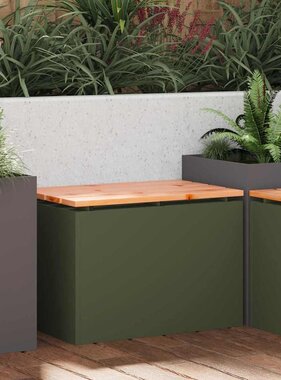 VidaXL Tuinbank Olijfgroen 60 x 40 x 43 cm Staal