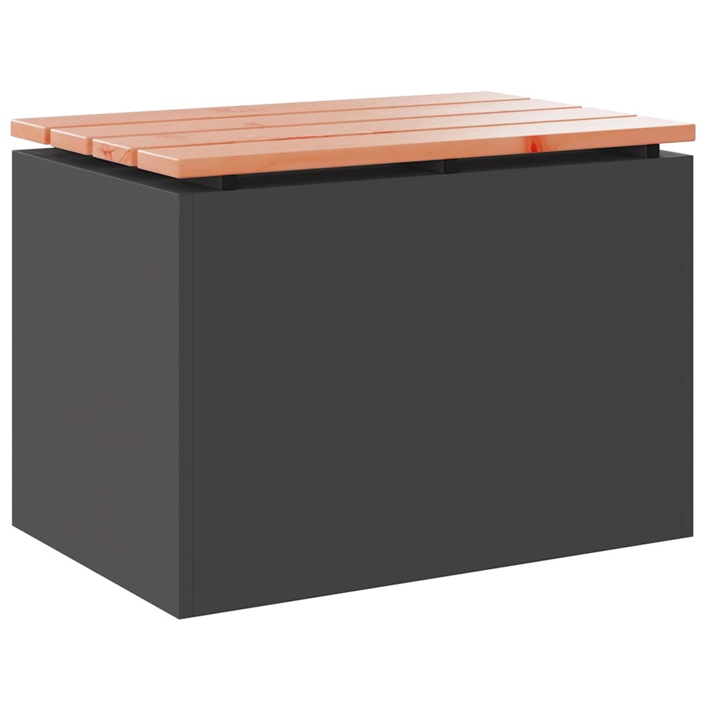 VidaXL Tuinbank Zwart 60 x 40 x 43 cm Massief douglas hout en staal