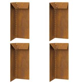 VidaXL Slakkenhekje 4 pcs Roestig 10 x 10 x 25 cm Cortenstaal