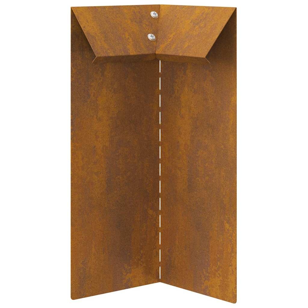 VidaXL Slakkenhekje 4 pcs Roestig 10 x 10 x 25 cm Cortenstaal