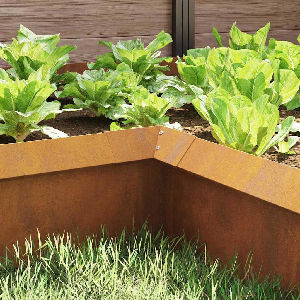 VidaXL Slakkenhekje Roestig 10 x 10 x 25 cm Cortenstaal