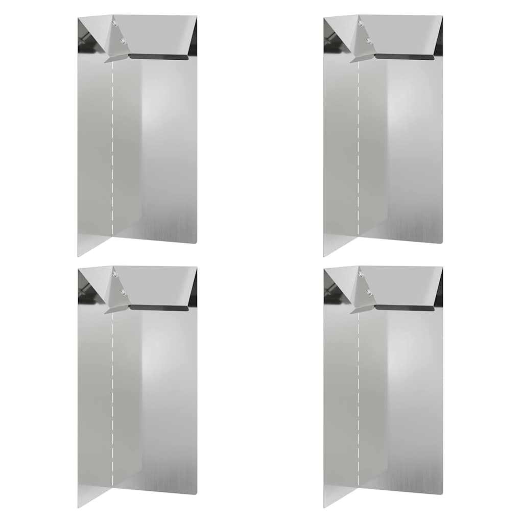 VidaXL Slakkenhekje 4 pcs Zilver 10 x 10 x 25 cm Gegalvaniseerd staal