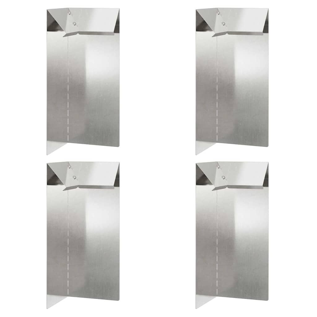 VidaXL Slakkenhekje 4 pcs Zilver 10 x 10 x 25 cm Roestvrij staal