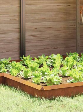 VidaXL Slakkenhekje 4 pcs Roestig 13,5 x 13,5 x 25 cm Cortenstaal