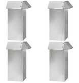 VidaXL Slakkenhekje 4 pcs Zilver 13,5 x 13,5 x 25 cm