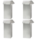 VidaXL Slakkenhekje 4 pcs Zilver 13,5 x 13,5 x 25 cm Roestvrij staal