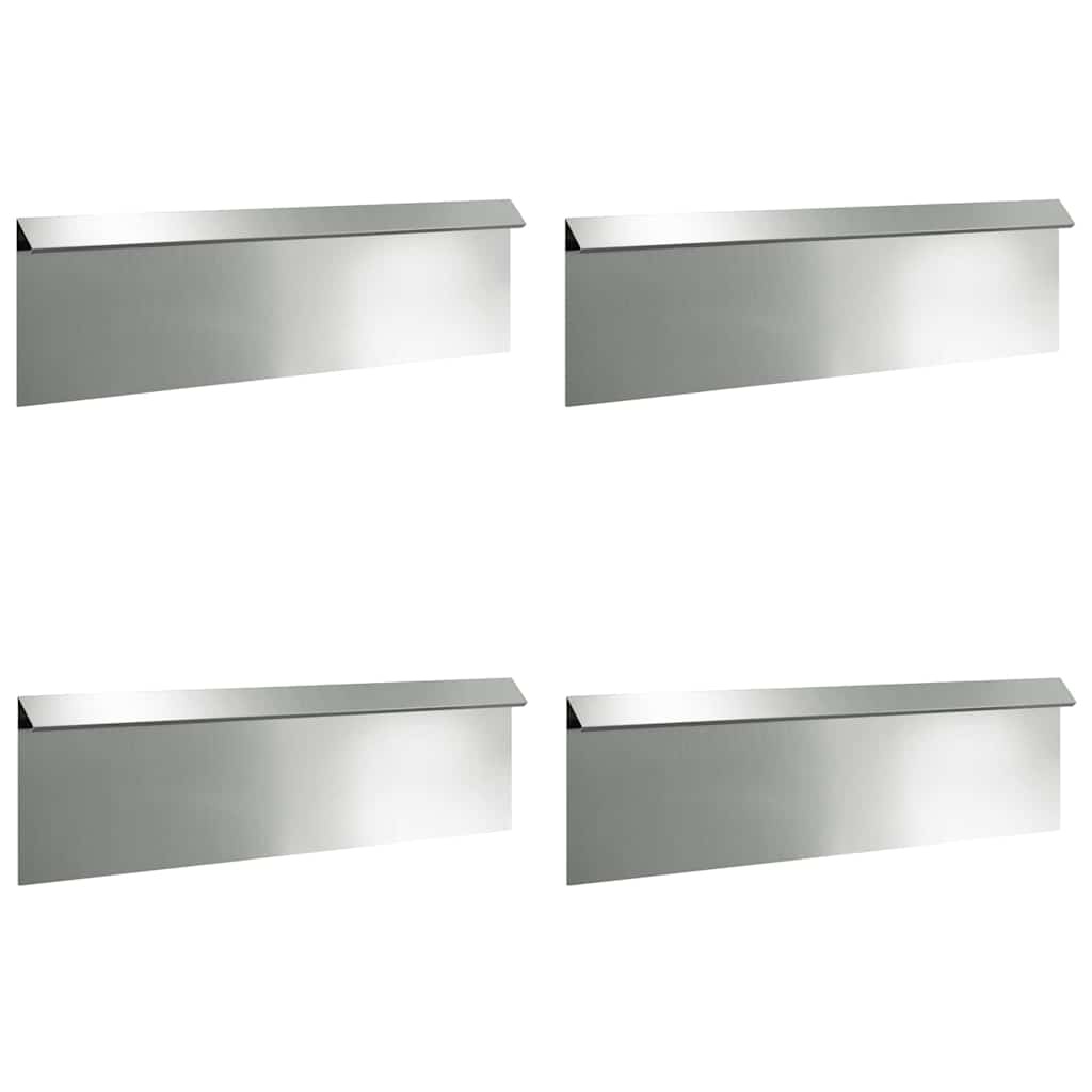 VidaXL Slakkenhekje 4 pcs Zilver 100 x 3,5 x 25 cm