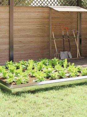 VidaXL Slakkenhekje 16 pcs Zilver 100 x 3,5 x 25 cm Roestvrij staal