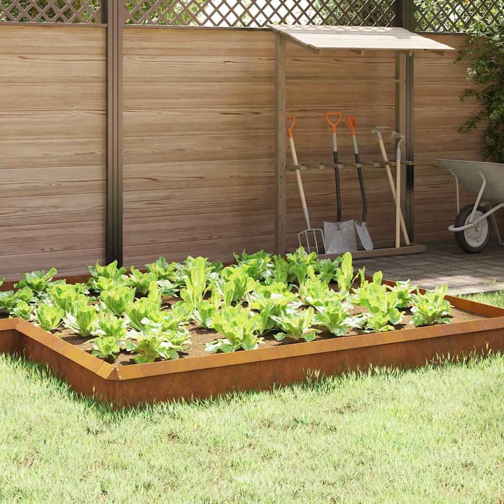 VidaXL Slakkenhekje 4 pcs Roestig 50 x 3,5 x 25 cm Cortenstaal