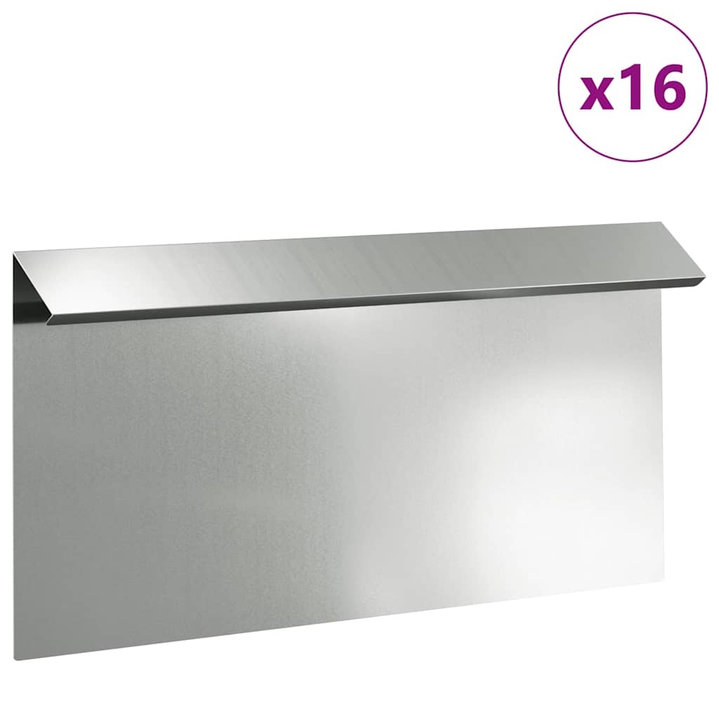 VidaXL Slakkenhekje 16 pcs Zilver 50 x 3,5 x 25 cm
