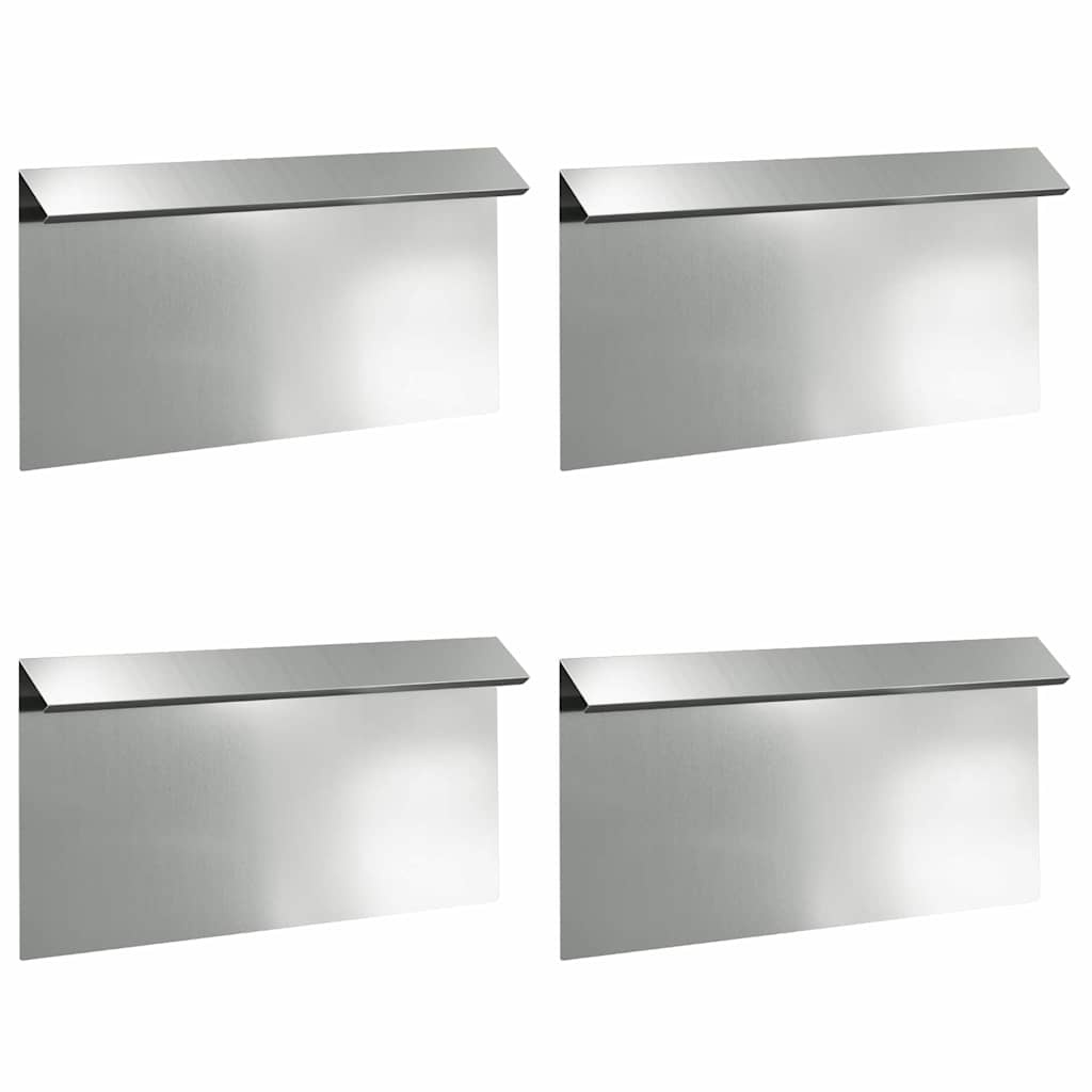VidaXL Slakkenhekje 4 pcs Zilver 50 x 3,5 x 25 cm Gegalvaniseerd staal