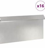 VidaXL Slakkenhekje 16 pcs Zilver 50 x 3,5 x 25 cm Roestvrij staal